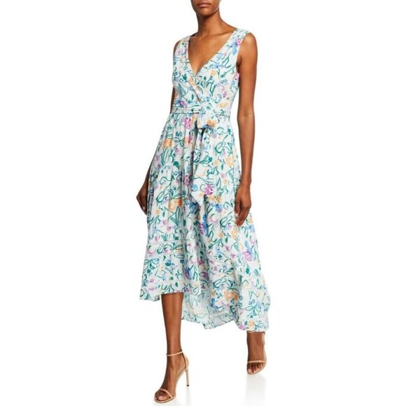 Tanya Taylor Neves Midi Dress in Floral 12 Womens Asymmetric Long Maxi - Picture 12 of 12